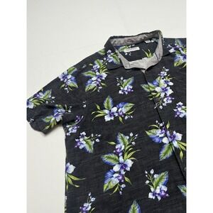 Tommy Bahama Men's the Veracruz Cay Shirt Black Flower AOP Viscose Button Up 2XL